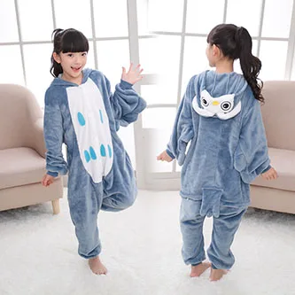 Пижамы для маленьких мальчиков и девочек, детские пижамы с рисунком панды, фланелевый комбинезон с капюшоном, одежда для сна для детей, От 4 до 12 лет - Цвет: as picture