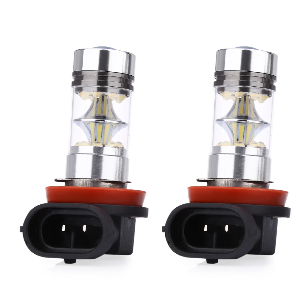 Pair of Universal Automobile H11 100W 6000K LED Fog Lamp Daytime
