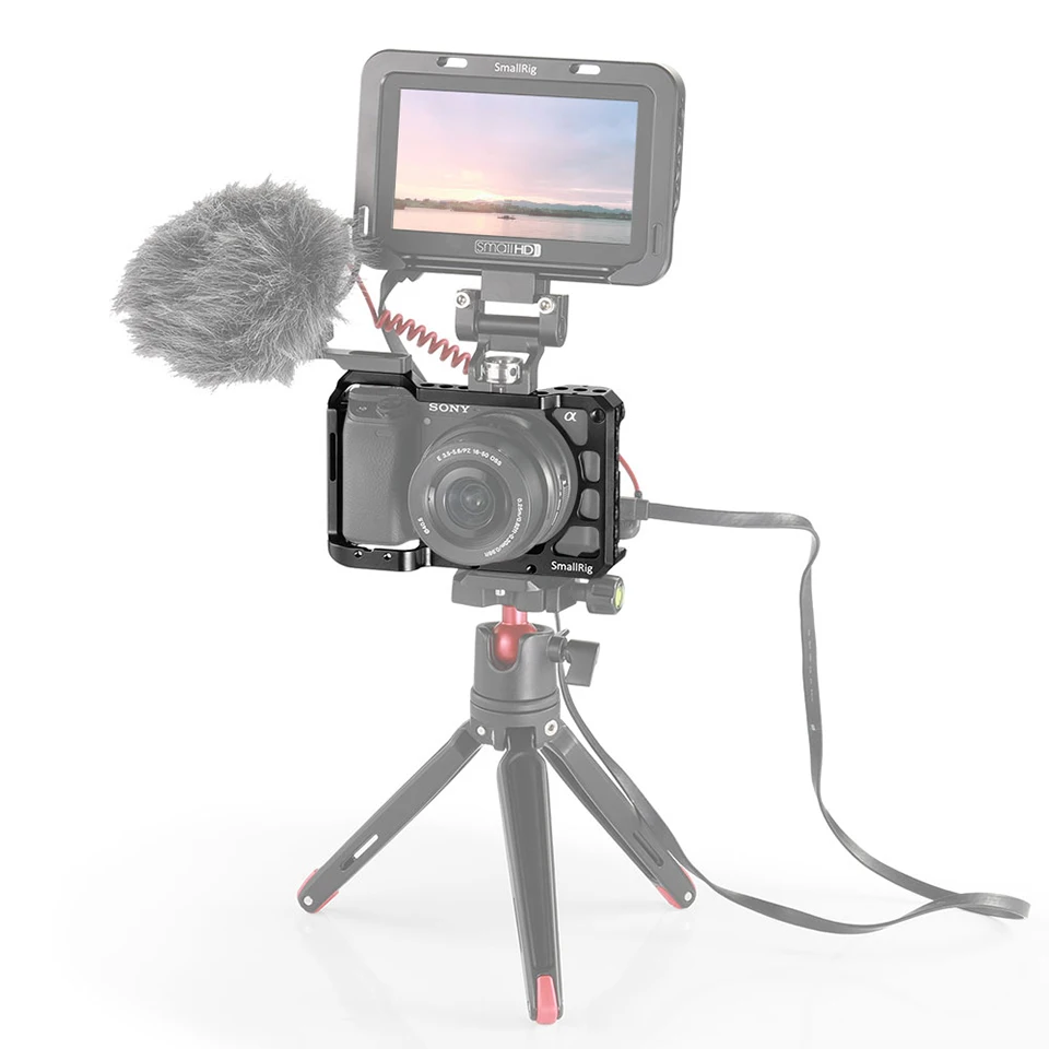 SmallRig A6100 клетка для камеры для sony A6400 особенность с Arri отверстие для определения местоположения, 1/4 3/8 резьбовых отверстий для аксессуаров крепления 2310