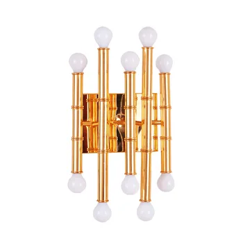 

Gold/Silver Creative Retro Metal Bamboo Wall Sconces E27 Modern Simple Aluminum Wall Lamp Hotel Lobby Stairway Wall Lights WL297
