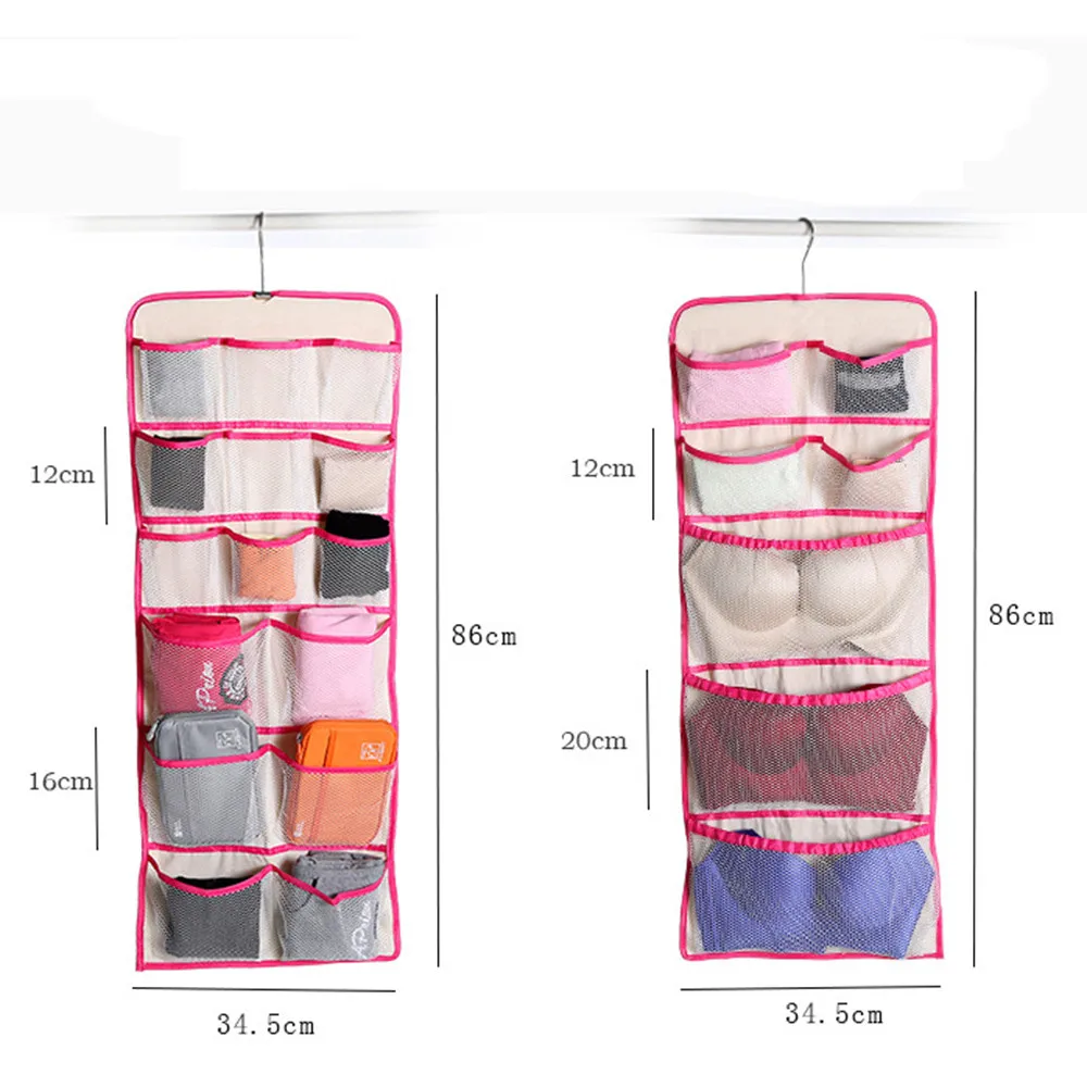 80 * 35cm 22Pocket Hanging Underwear Bra Double Sided Storage Organizer