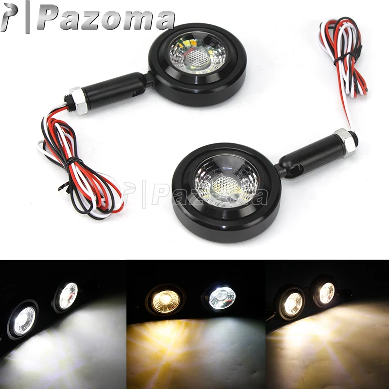 

1 Pair Motorcycle Amber Turn Signal Lights Indicator 12V White Running Light Universal For Harley Honda Suzuki Yamaha Kawasaki
