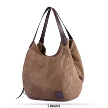 

Brand Women's Handbag Large Pocket Casual Tote Canvas Bag Lady Fashion Vintage Bag 2018 New High Quality Bags Shopping Hand Bag