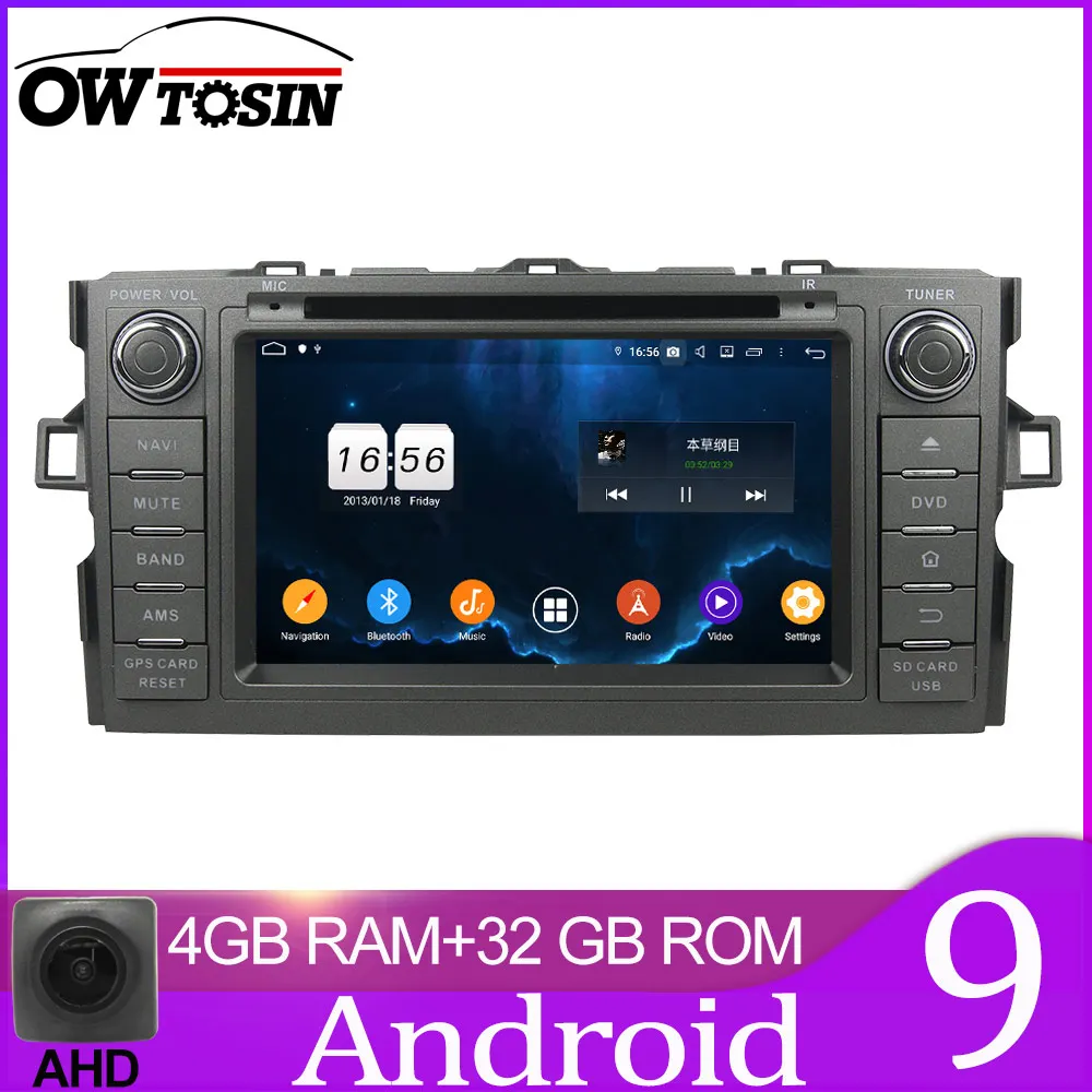 Автомагнитола Owtosin мультимедийный видеоплеер навигация GPS Android 9 0 для Toyota Avensis 2009