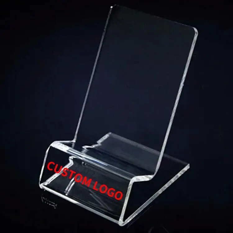 

10 pcs Custom Logo Phone Stand for iPhone 8 8 Plus Clear Acrylic Display Stand for Smartphone Tablet Phone Holder