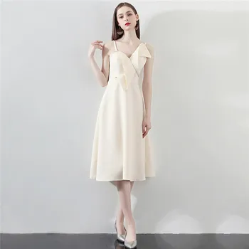 

Sexy Dress Women Party Champagne XS-2XL Plus Size 2019 New Spring Summer Sexy Sling Bare Back Banquet Host Dresses Vestido CX846