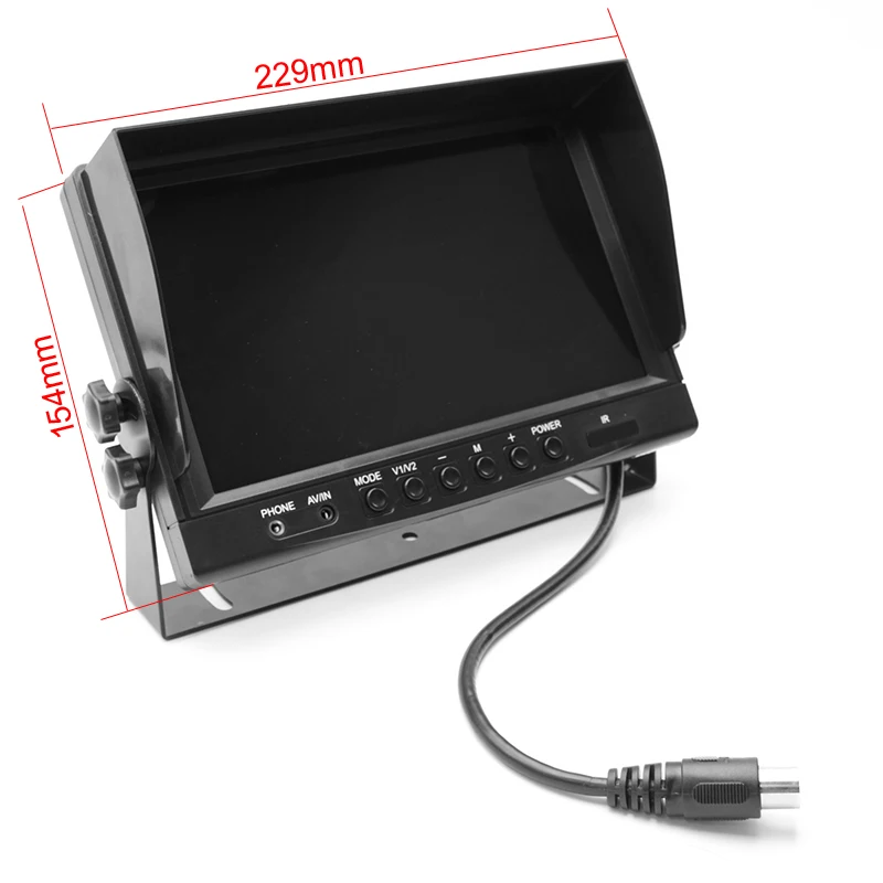HD 800*480 " TFT lcd Quad сплит-монитор для авто грузовика CCTV наблюдения 4 канала RCA видео входы подголовник монтажный кронштейн