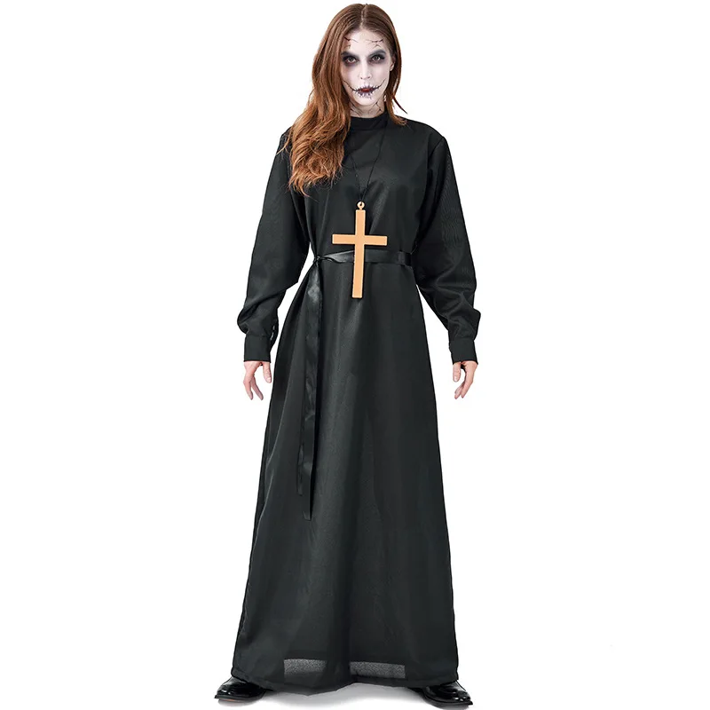 Страшный костюм монашки для взрослых женщин, костюм демона, костюмы на Хэллоуин, костюмы для мужчин, ролевые униформы