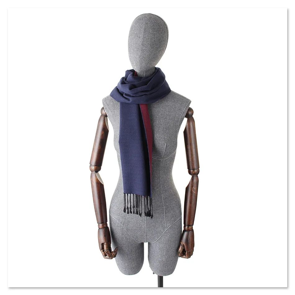Сплошной цвет шелк тутового шелкопряда шарфы для женщин и мужчин Зимний толстый теплый кашемировый шарф с кисточкой роскошный бренд шаль двухсторонняя