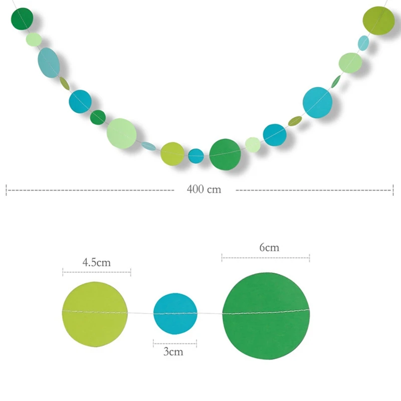 4 м красочные круглые Висячие бумажные гирлянды круг Флора Веревка Цепь дома Свадьба Баннер джунгли День Рождения украшения поставки