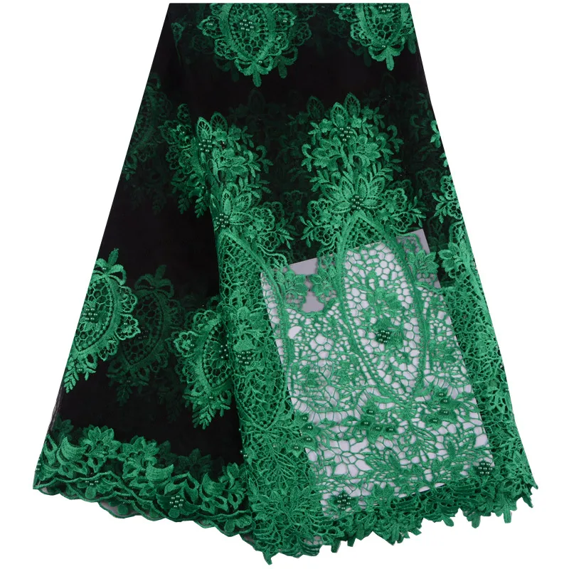 Green Color New Design Good Quality Beads Lace African Cord Fabric High Tulle Swiss For Dress F1010 | Дом и сад