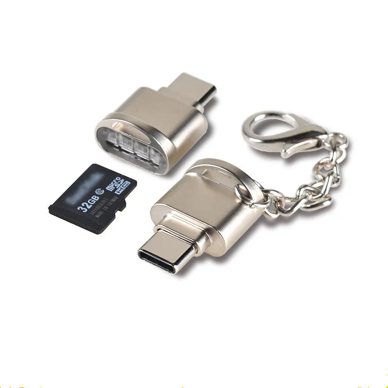 Высокое качество Micro Usb 2,0 type-c OTG Устройство для чтения карт памяти телефона Алюминиевый адаптер для TF Micro SD PC компьютер ноутбук аксессуары - Цвет: Type-C