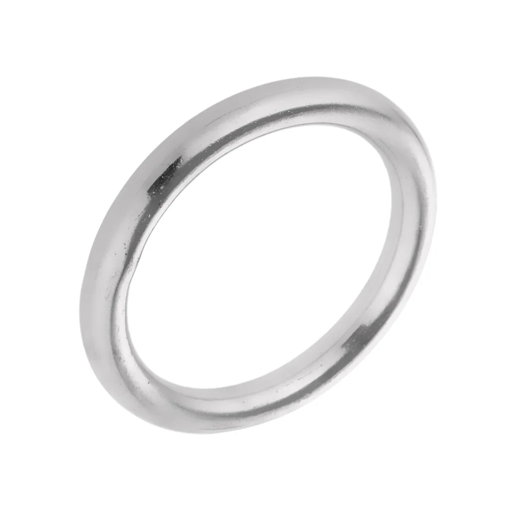 2Pcs/Set Smooth Polished Stainless Steel O Ring Vessel Boat Ship Fastener O-Ring 80mm+70mm