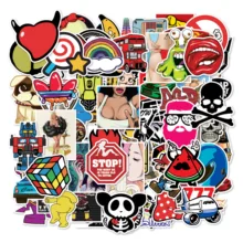 100 Mixed Series Graffiti Stickers Sexy beauty Interesting Skateboards, Refrigerators, Car Stickers DIY Personality Creativity