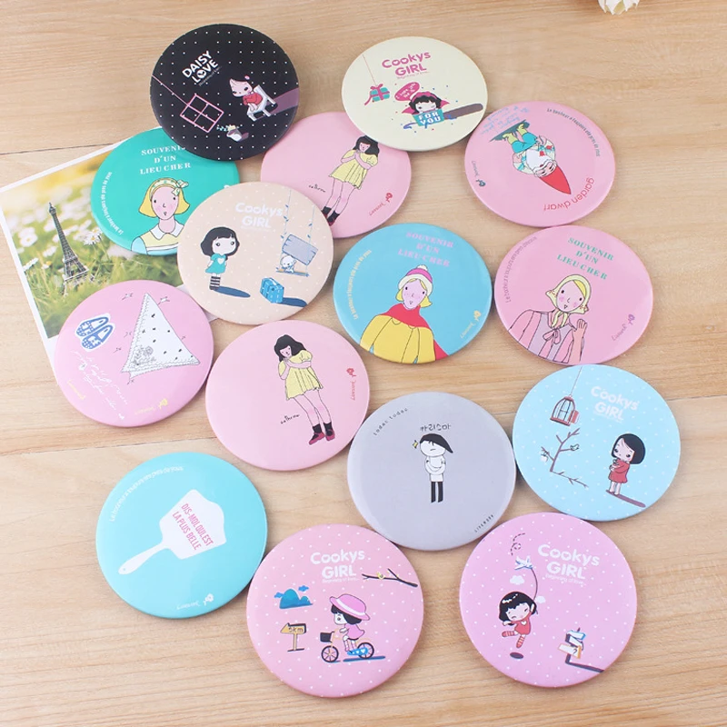 

1PCS Girl Mini Pocket Makeup Mirror Mosmetic Mompact Mirrors Lady Women Makeup Tool Pocket Mirror Home Office Use
