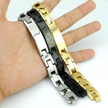 Серебряный и черный цвет браслет из титановой стали крест браслеты Библия& Браслеты Дружбы мужские украшения-браслеты KB012