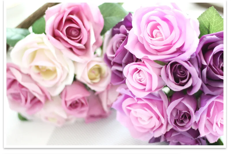 roses artificial flower bouquet wedding party decoration  (18)