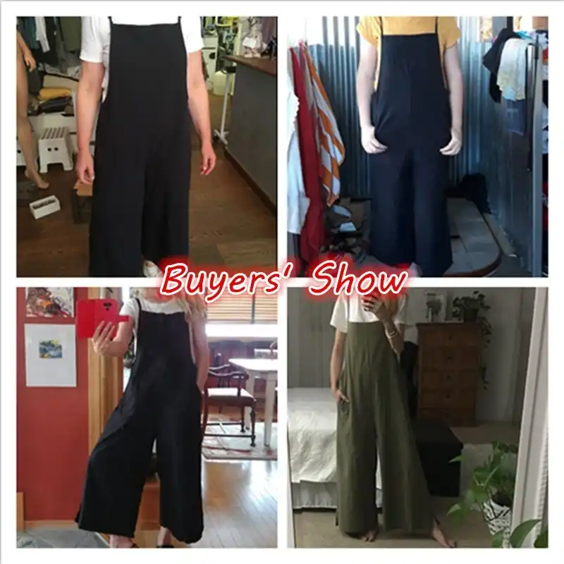 casual loose solid tank jumpsuit for women