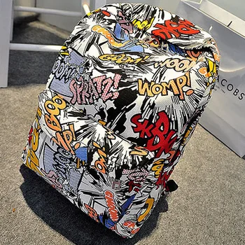 

041618 new hot children cartoon printing canvas backpack student school bag