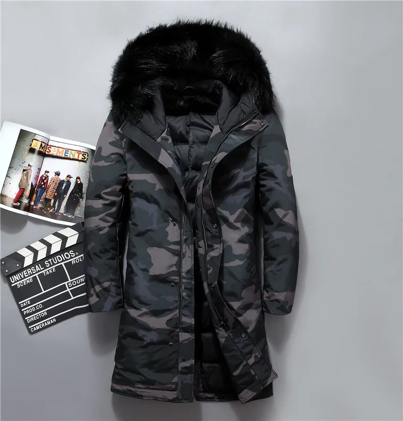 VSD Warm Winter Down Jacket Windproof Hooded Collar Men's Parka Male Big Coat Smart Casual Covered Button (6)