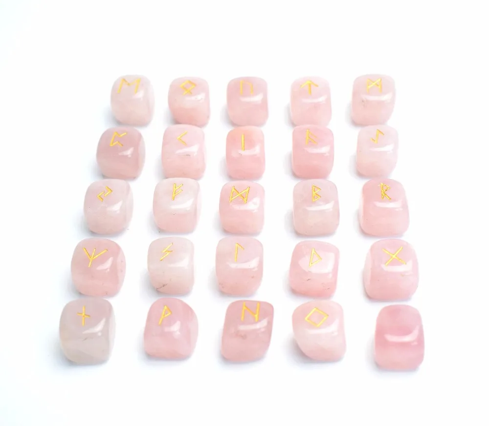 Rose Quartz Rune Stones (3)
