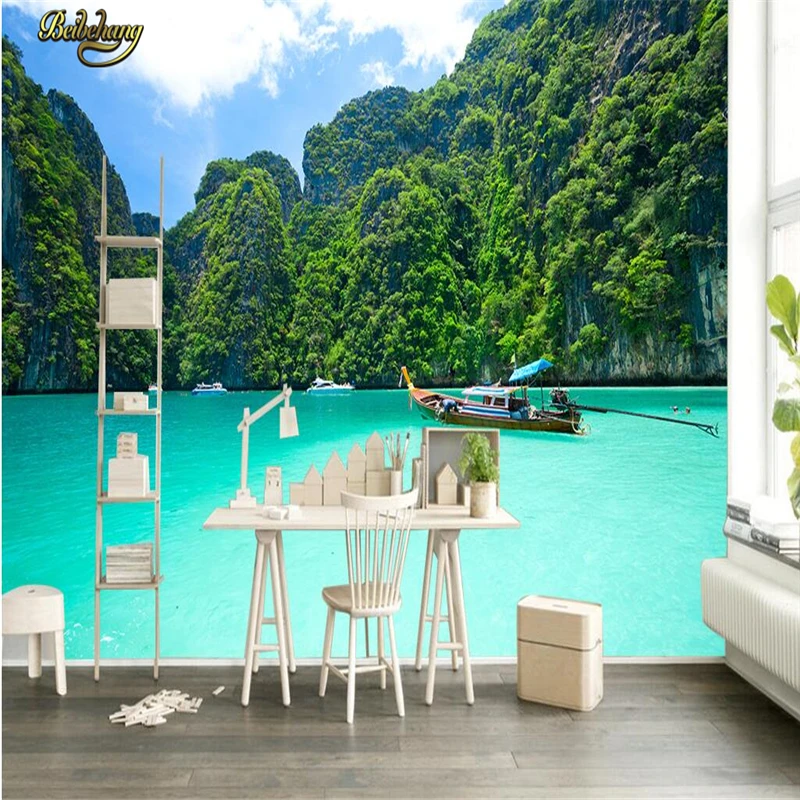 Beibehang Custom Photo Wallpaper Mural Wall Sticky Beach Hd Beautiful Dream Sea View Landscape