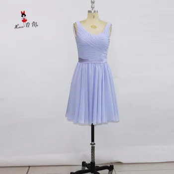 

Vintage Lavender Bridesmaid Dresses Short Cheap China Wedding Party Dress Knee Length Chiffon Prom Homecoming Dress 2017 Courte