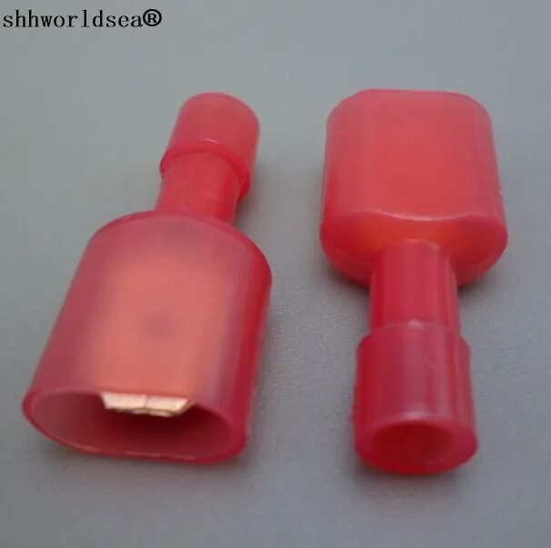 shhworldsea 100pcs Red Spade Insulated Electrical Crimp wire Terminal