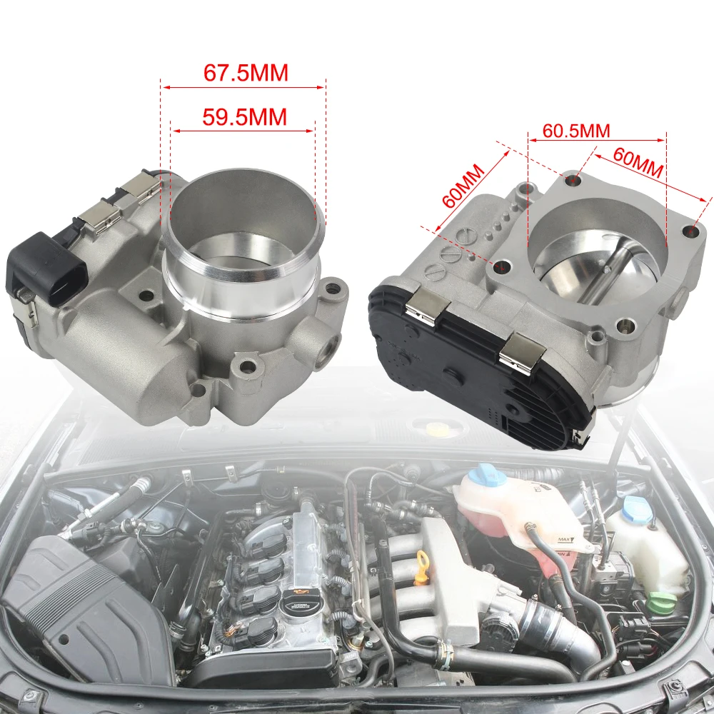 Корпус дроссельной заслонки Hypertune для 01 05 Volkswagen Passat 1.8L 00 06 Audi A4 A6 B5 B6 06B133062B 0280750009