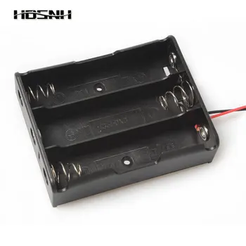

1PCS 3Slots Plastic Box Holder For 3 x 18650 Black With Wire Leads Plastic Battery Storager For Soldering Connecting