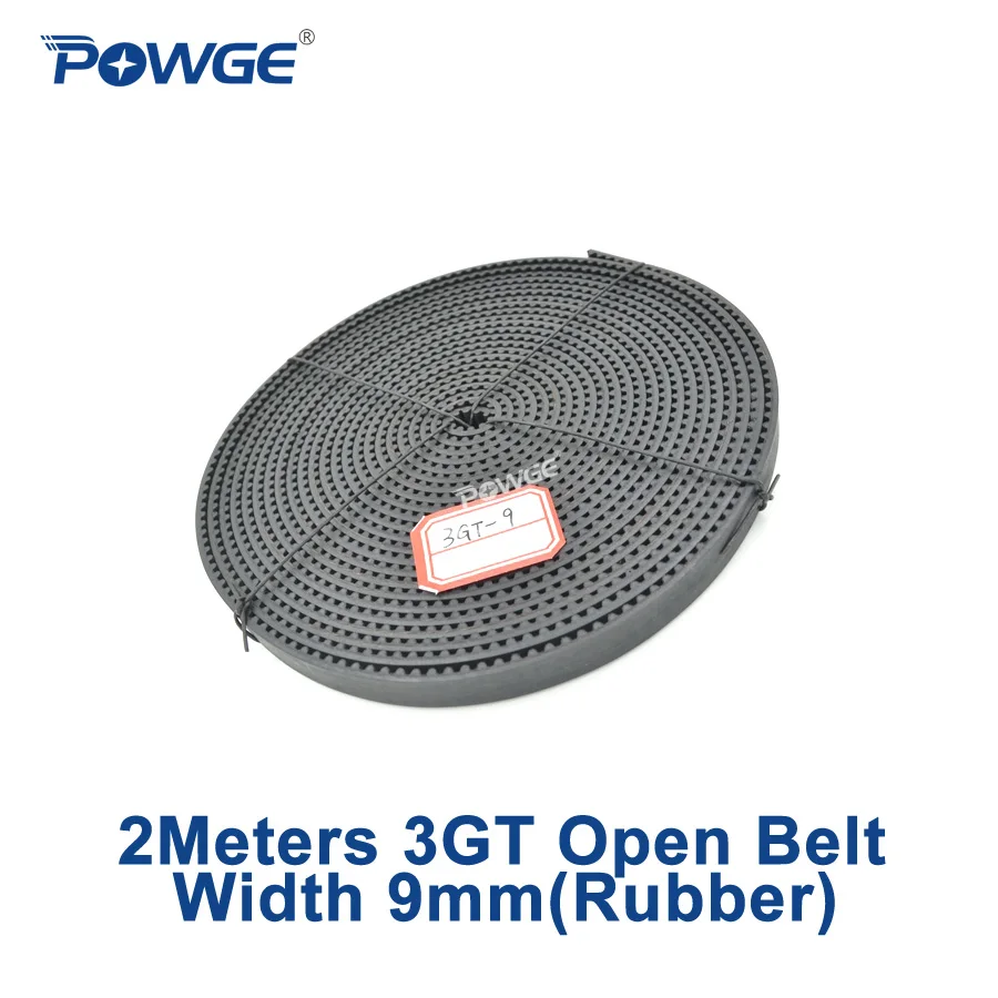 

POWGE 3GT Open Timing belt 3GT-9 Width 9mm Pitch 3mm Rubber GT3 Synchronous Belt pulley Linear Motion Small Backlash 2meters