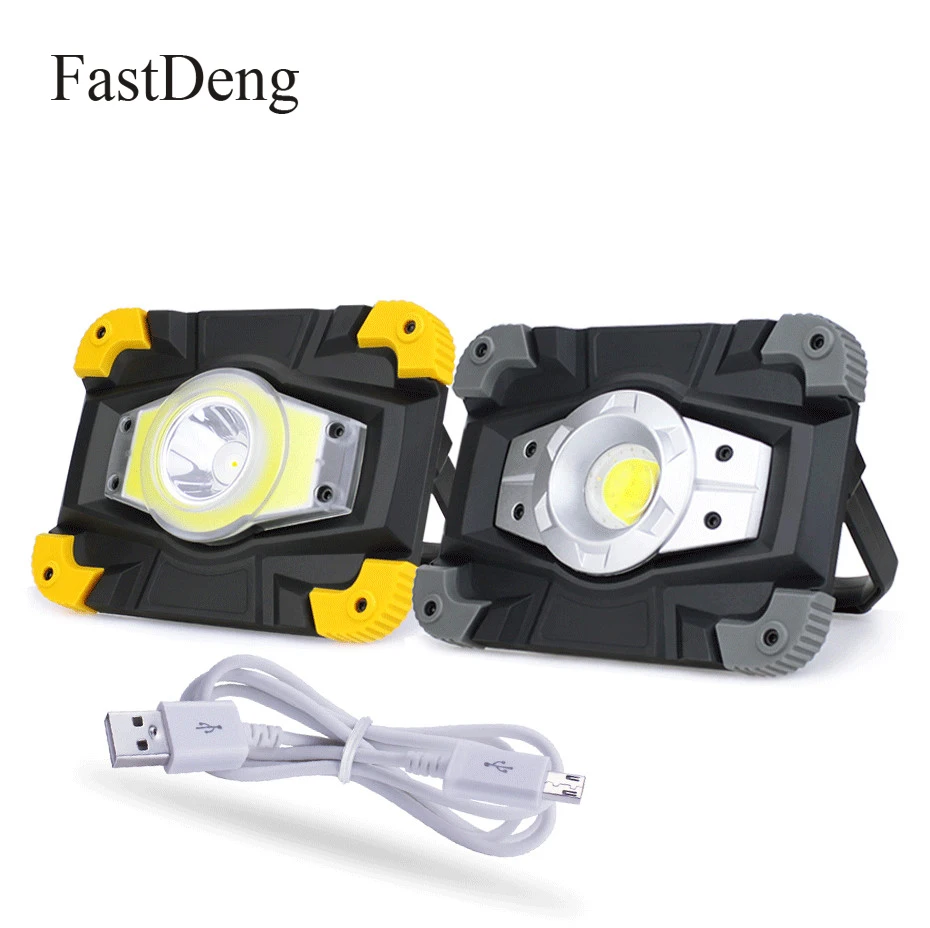 

20W COB LED Portable Spotlight Rechargeable Outdoor Working Light For Hunting Camping Lamp 18650 Battery Floodlight Searchlight