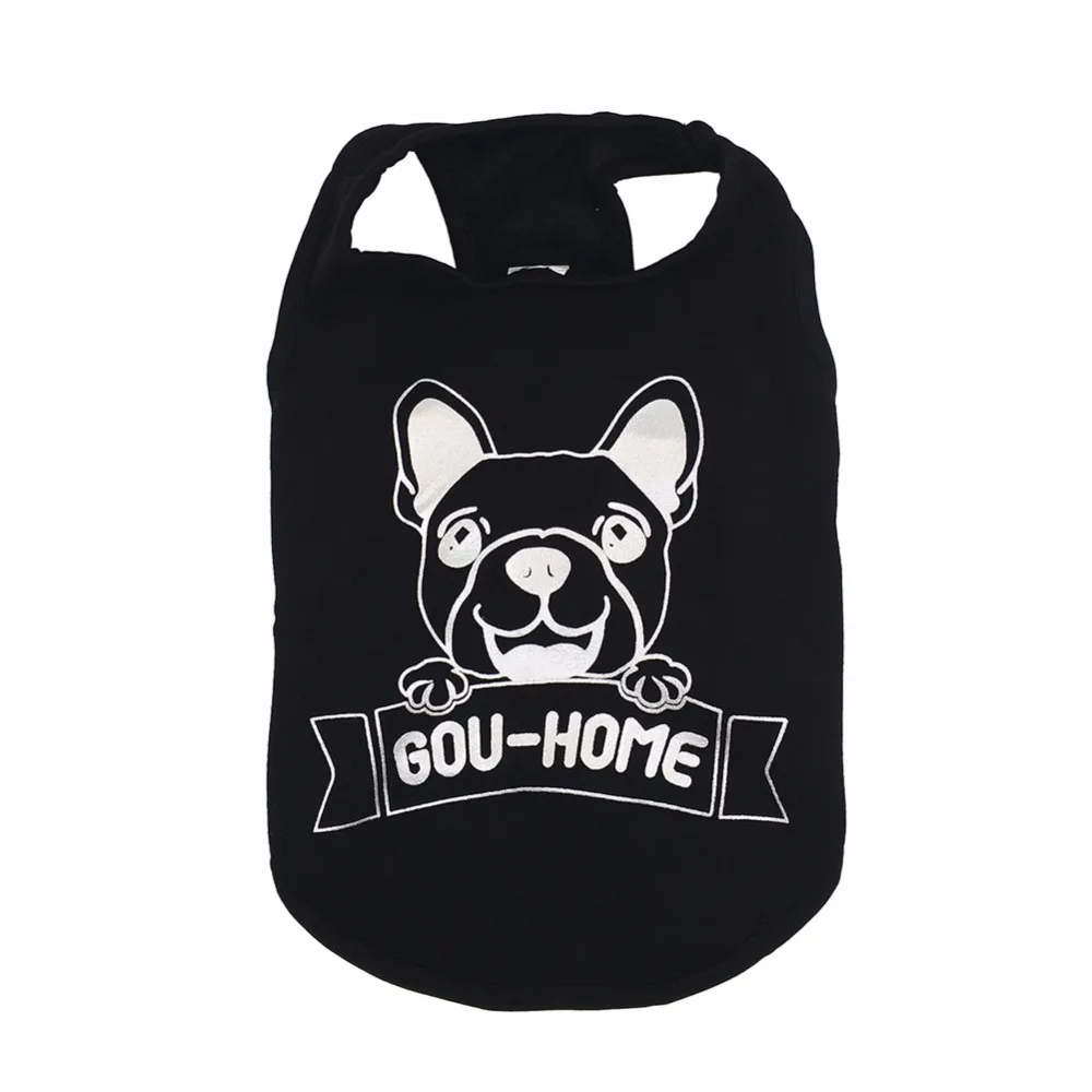 PipiFren French Bulldog Vest Black White Spring Clothes Plus Velvet Soft Pet Clothing Dog Shirt