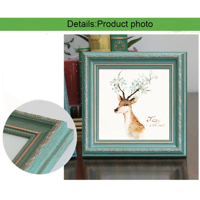 Creative square shaped environmental protection plastic PS European Retro wall mounted and table photo frame