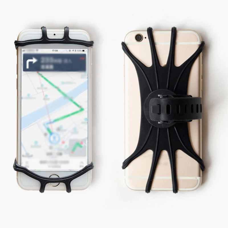 

Bicycle Mobile Phone Holder Silicone 360 Degree Rotating Stable Handlebar Mount YA88