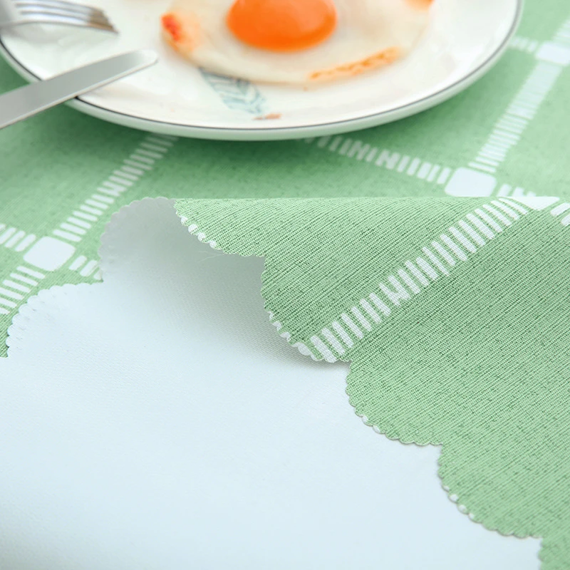  Pastoral Plaid Rectangular Waterproof Tablecloth Fabric Pvc Tea Table Cloth Waterproof Oilproof For Table Cover Plastic For Home