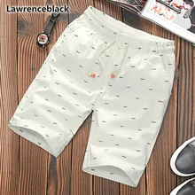 Bingchenxu, Брендовые мужские шорты,, летние, до середины икры, дизайнерские, с рисунком рыбьей кости, мужские, с эластичной талией, на шнурке, хлопковые шорты, 732