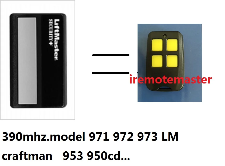 

new remote FOR Liftmaster 390MHZ, SECURITY+ 971 973 Craftman 390mhz 950cd 953cd