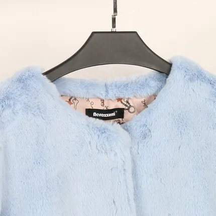 2018 New Long Sleeve Round Neck Faux Fur Coat N27