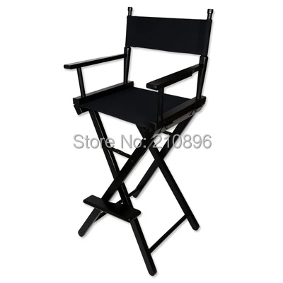 Складное алюминиевое кресло руководителя портативное кресло для макияжа деревянное кресло черного цвета