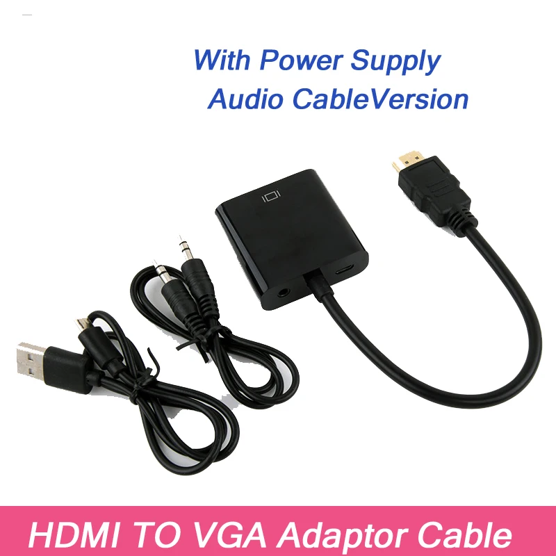 Новый адаптер hdmi-vga мужчина к конвертер с разъемом адаптер 1080 P цифро аналоговый аудио видео для портативных ПК планшеты