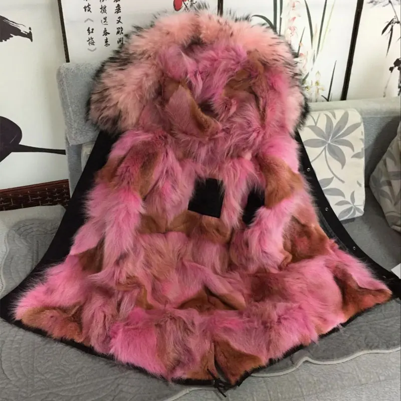 Зимняя парка Mr furs Mrs розовая куртка с меховой подкладкой и воротником из меха