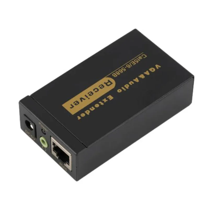 

1080P VGA Video Audio Extender Single Sender Receiver Over RJ45 CAT5e/6 100M Receiver Sender 2xAC Adpter (US plug)30A05
