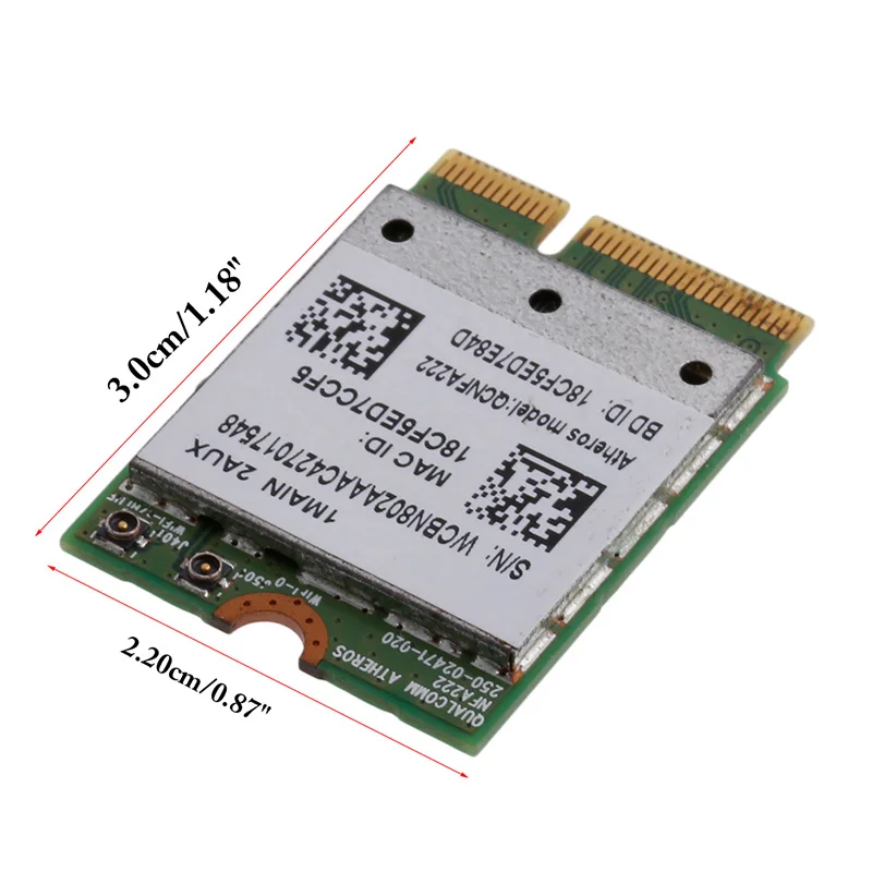 802.11n a/b/g/n QCNFA222 2,4/5 ГГц Wi-Fi Bluetooth PCIe Половина Mini Card для atheros