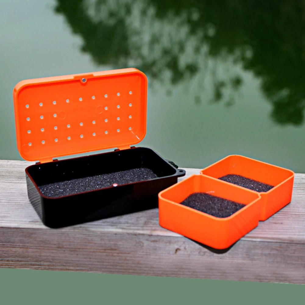 Многофункциональная коробка для рыбалки с 2 отделениями 10*6*3,2 см, пластиковая червь земляной приманки, приманка для ловли карпа, аксессуары для рыболовных снастей