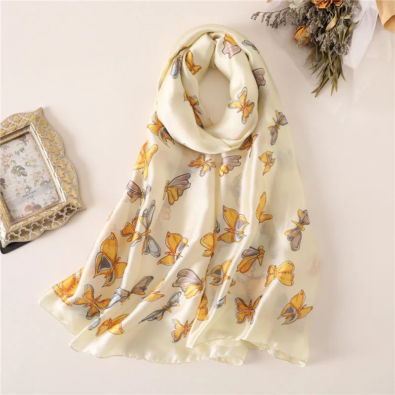 Пляж шаль foulard Soie sjaal женский шарф Шелковый шарф люксовый бренд ретро шарфы с цветочным принтом женские длинные мягкие - Цвет: 3