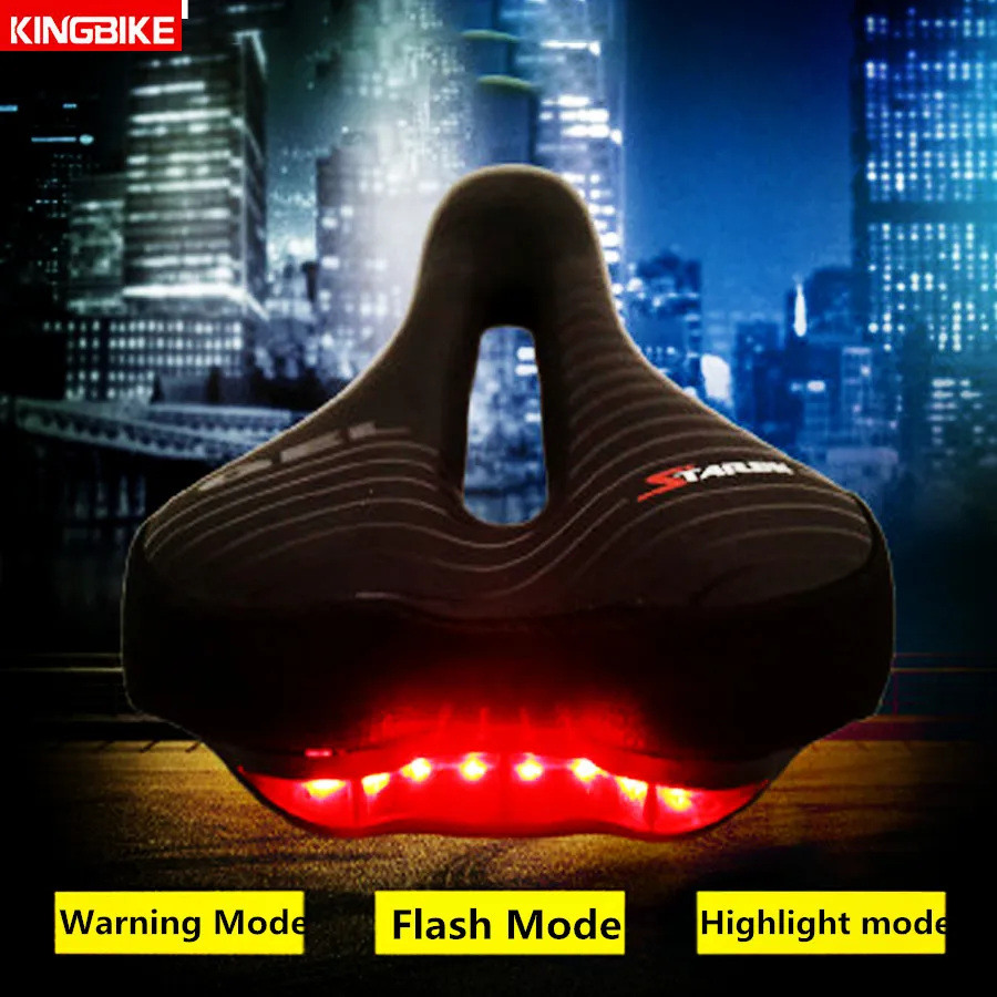 KINGBIKE Bicycle Seat Saddle With Tail Light MTB Road Bike Saddles