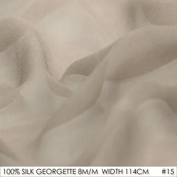 

SILK GEORGETTE 114cm width 8momme/100% Natural Silk Fabric Chiffon Fabric Supplier Camel NO 15