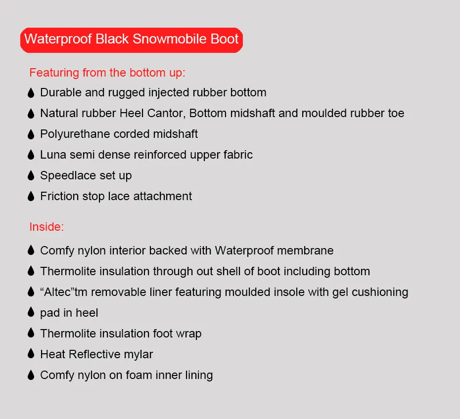 Waterproof Black  Snowmobile Boot (9)