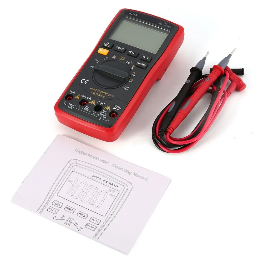 

Digital Multimeter HY-19 DC/AC Voltage Current Meter Handheld Ammeter Ohm Diode Capacitance Tester 5999 Counts Multitester